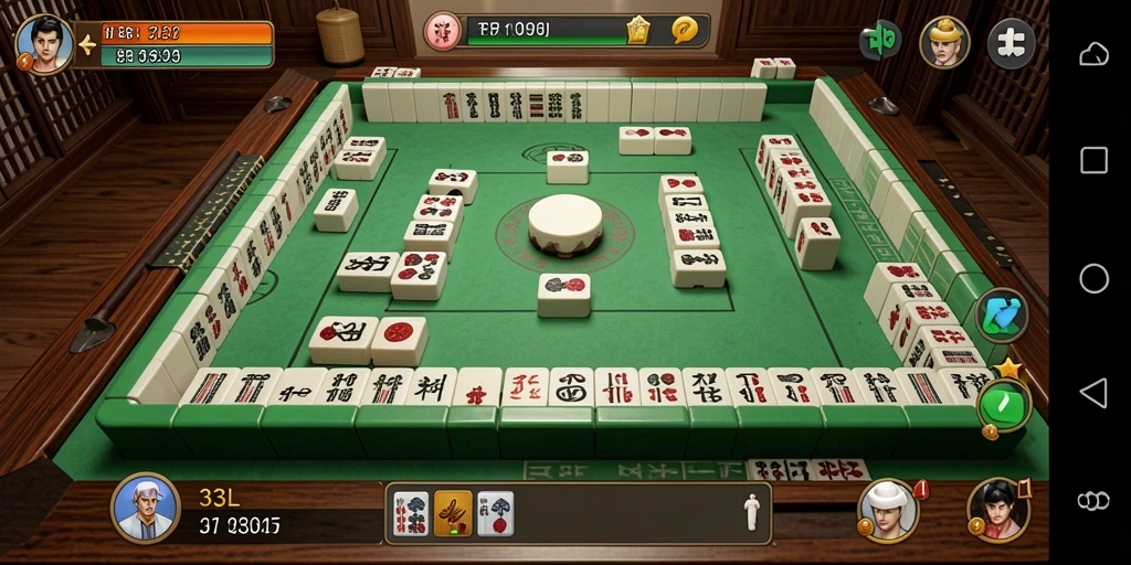 Tangkapan layar permainan Mahjong 33L yang menampilkan ubin berwarna-warni.