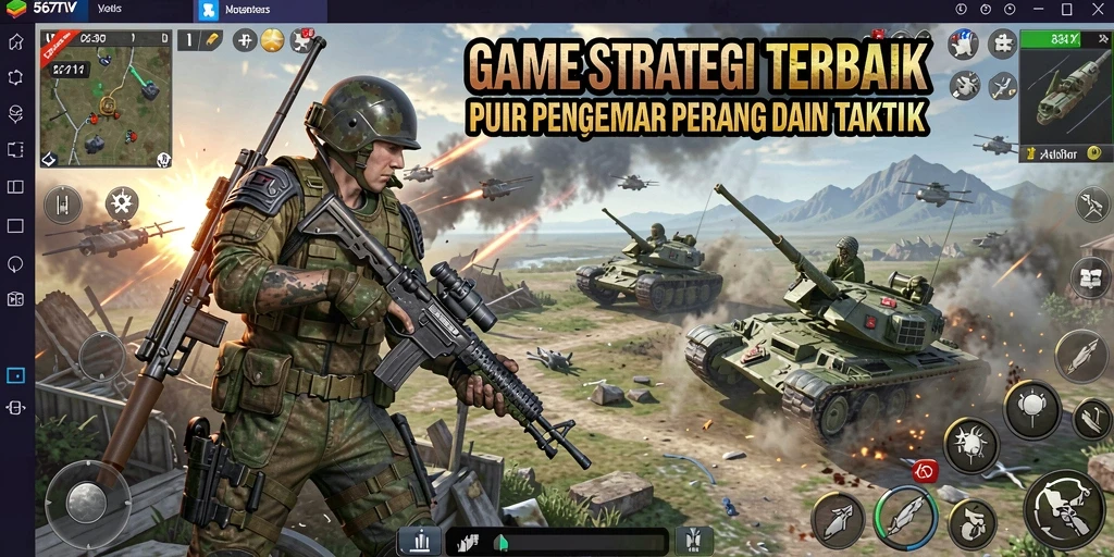 Tampilan gameplay 567TV menampilkan pertempuran strategis yang mendebarkan.
