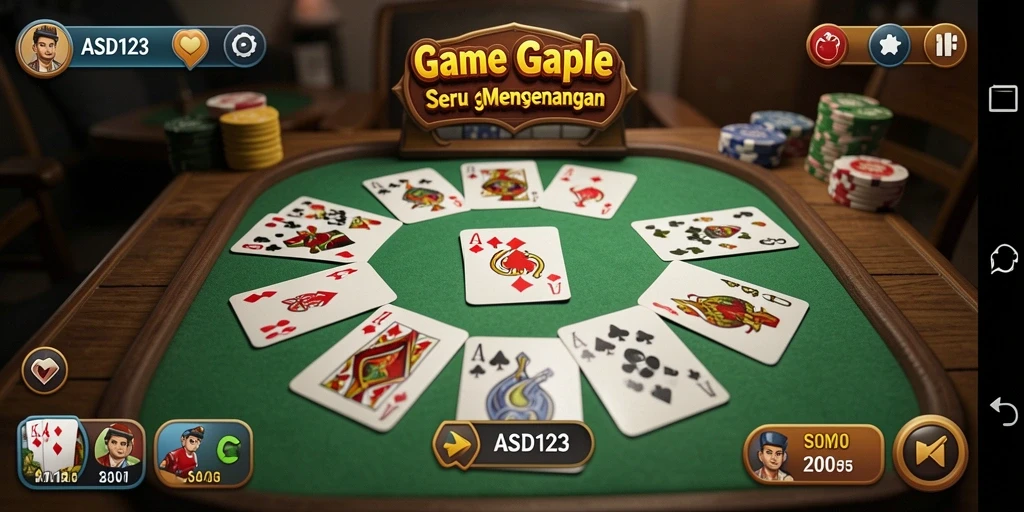 Tampilan gameplay seru pada aplikasi Gaple ASD123.