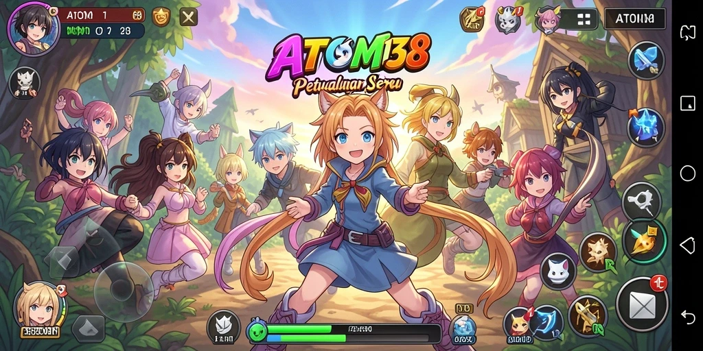 Tampilan gameplay seru di ATOM138 dengan karakter anime favorit.
