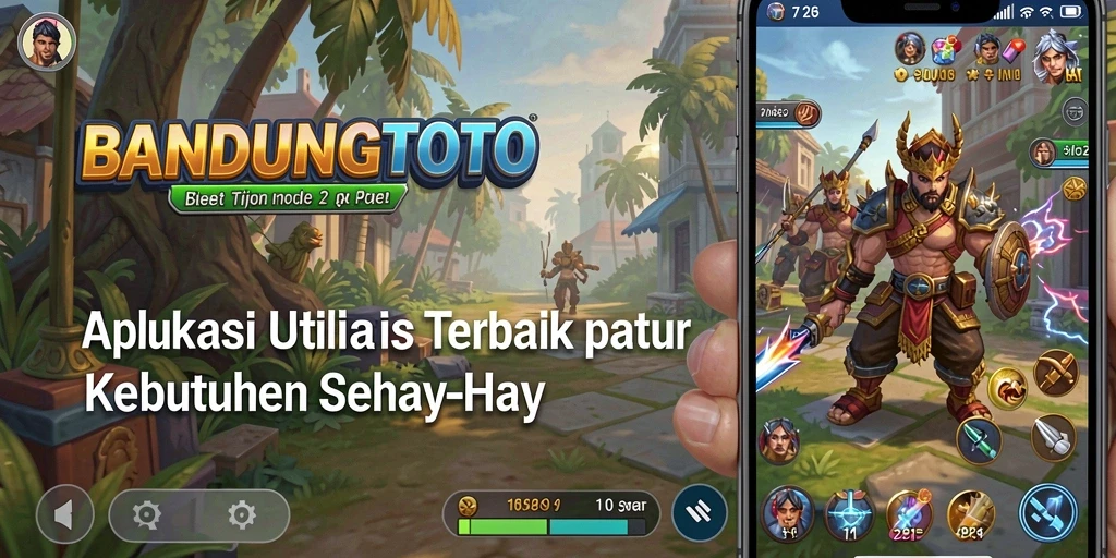 Tampilan utama aplikasi BANDUNGTOTO dengan berbagai fitur utilitas.