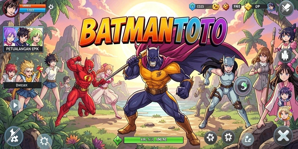 Tampilan gameplay menakjubkan dalam dunia anime yang berwarna.