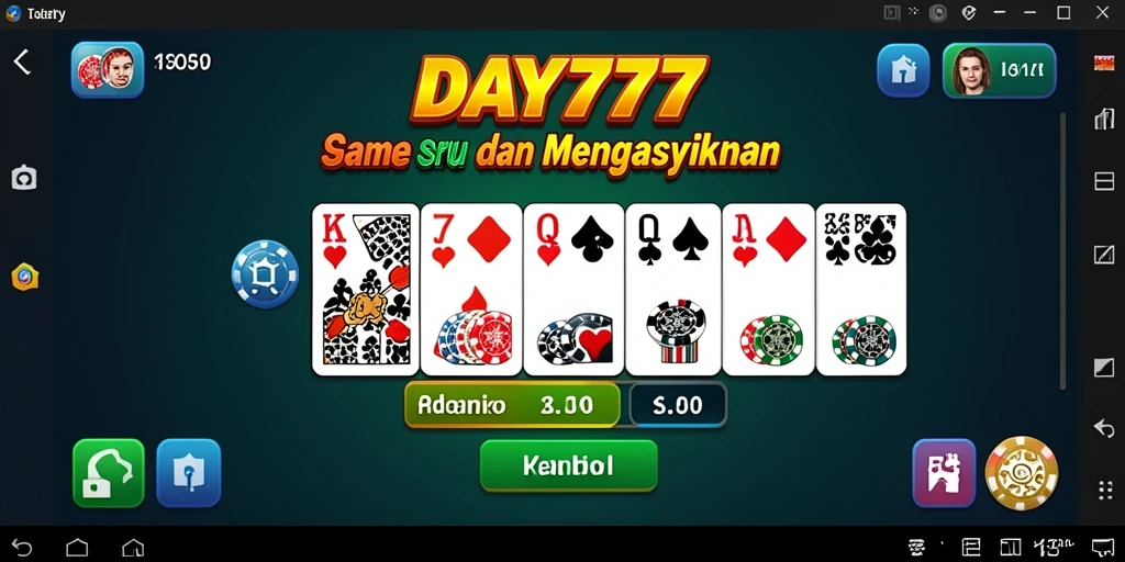 Tangkapan layar utama DAY777 menampilkan gameplay domino yang seru.