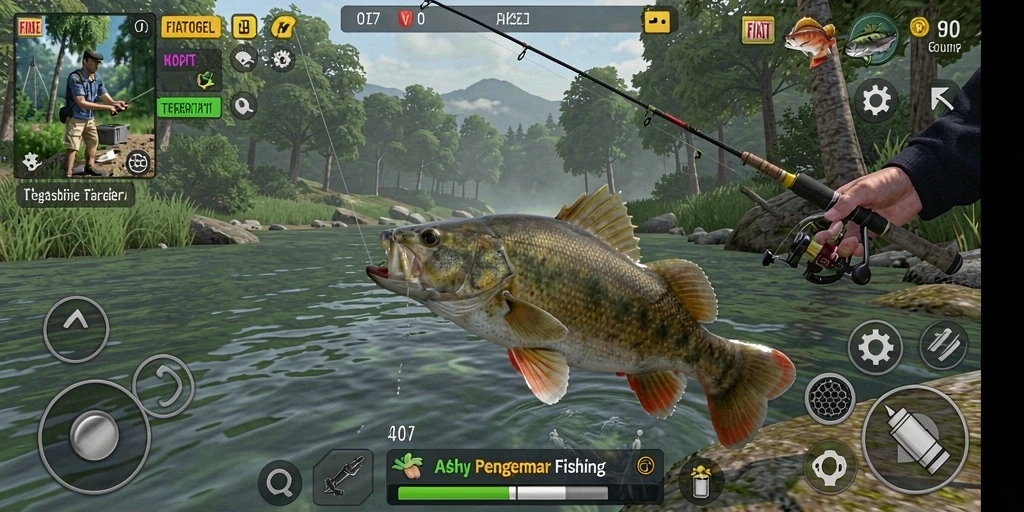 Tampilan gameplay memancing yang memukau dan realistis di FIATOGEL.
