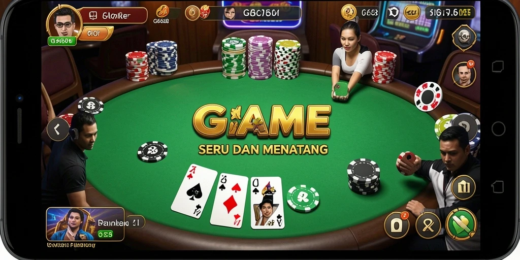 Tampilan gameplay Poker di aplikasi G668 yang mengasyikkan.