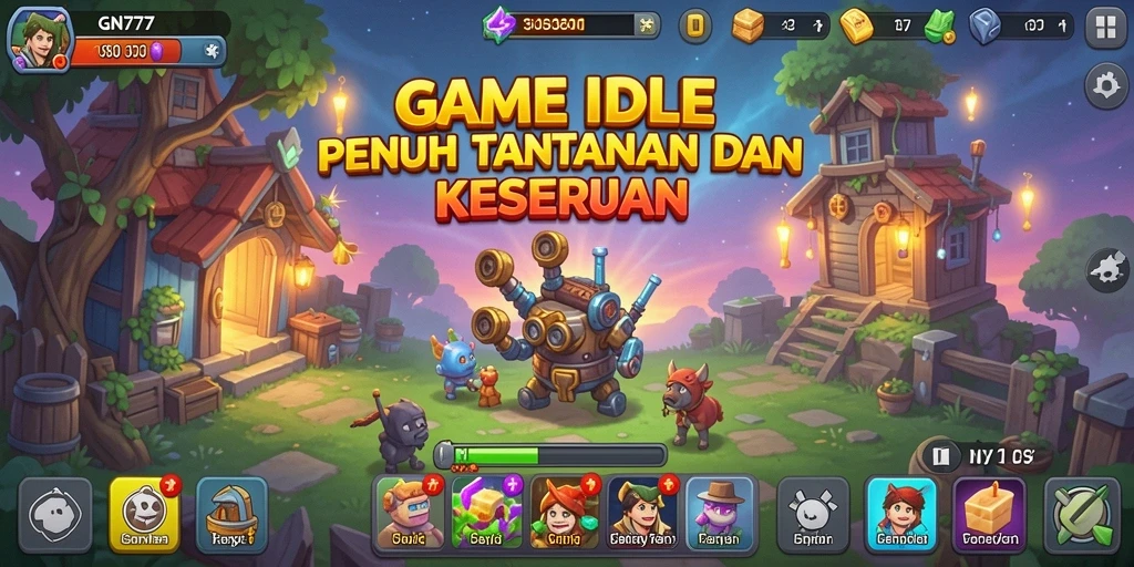 Tampilan utama gameplay Idle GN777 yang menarik dan mengasyikkan.