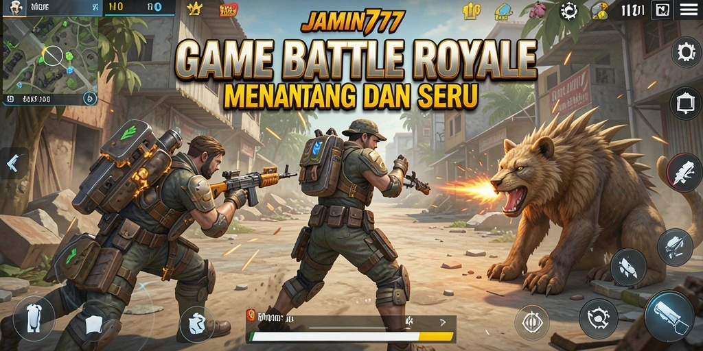 Gameplay seru JAMIN777 dalam pertempuran Battle Royale.