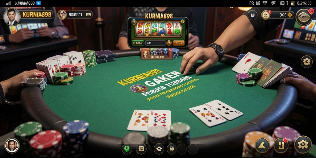 Tampilan menarik dari gameplay Poker di KURNIA898.