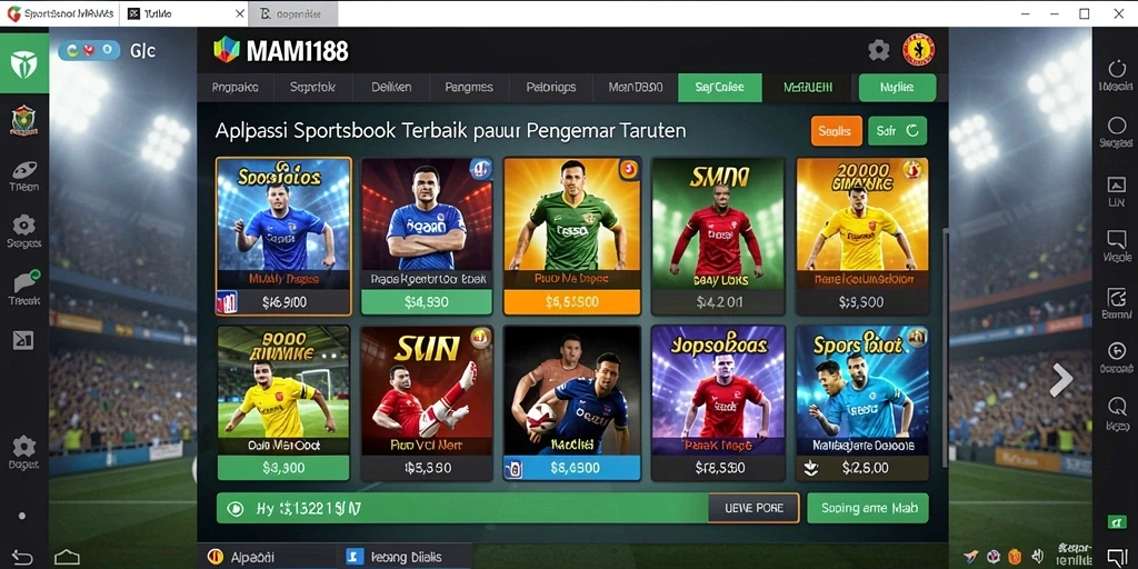 Tampilan utama MAMI188 menunjukkan berbagai opsi taruhan olahraga.