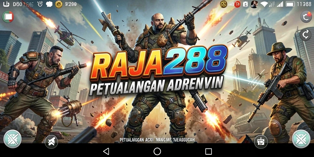 Tampilan gameplay RAJA288 dengan aksi menegangkan dan pertarungan mendebarkan.