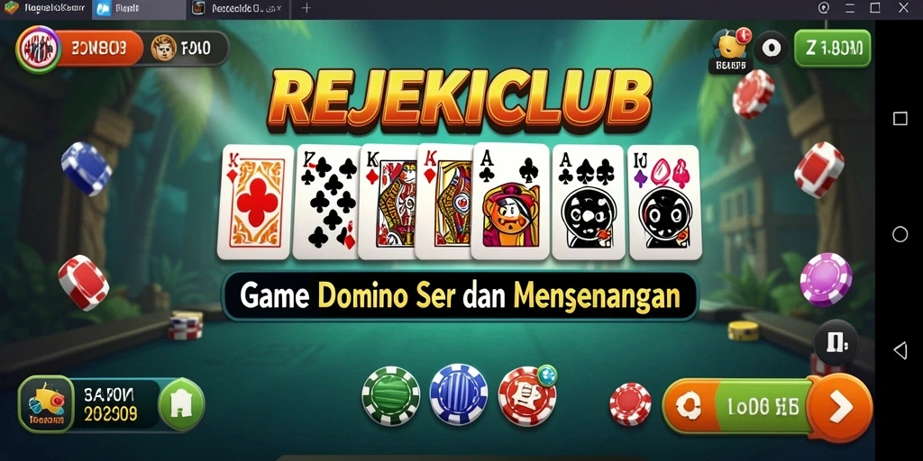 Tampilan menarik dari gameplay Domino di REJEKICLUB.