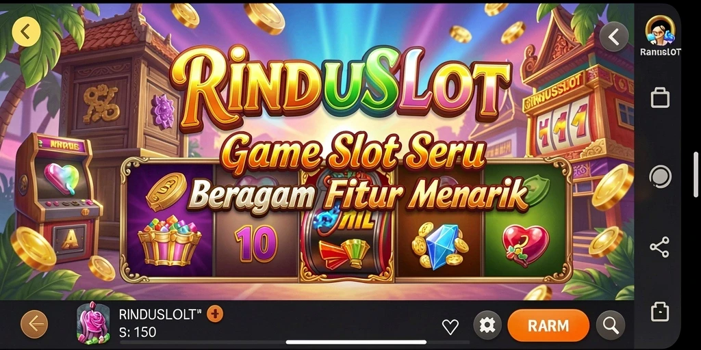 Screenshot gameplay RINDUSLOT yang menarik dan penuh warna.