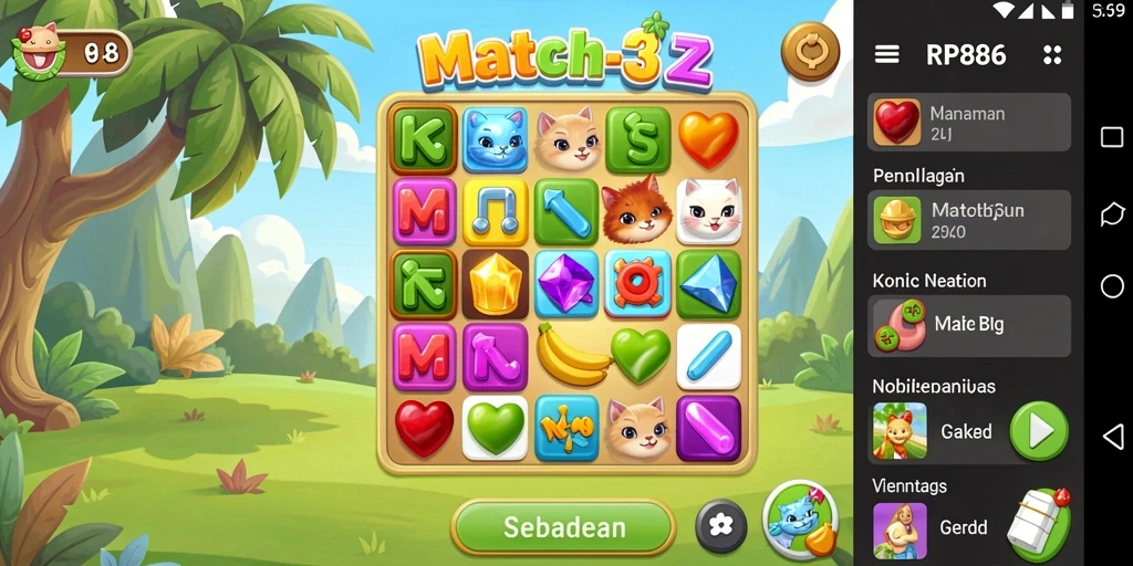 Tampilan gameplay RP886 yang menantang dan penuh warna.