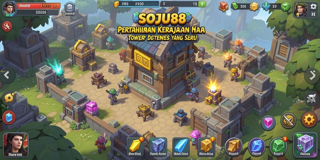 Tampilan menarik dari gameplay SOJU88 yang penuh aksi Tower Defense.