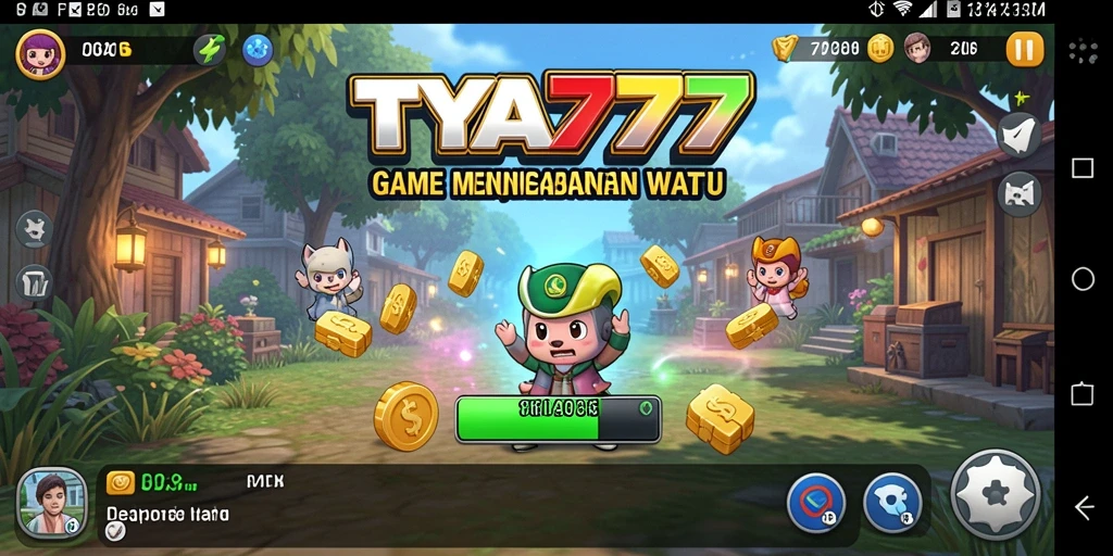 Screenshot utama TYA777 menampilkan karakter yang bergerak otomatis dalam game Idle.