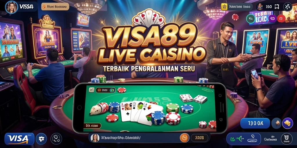 Screenshot utama menunjukkan gameplay Live Casino yang mendebarkan.