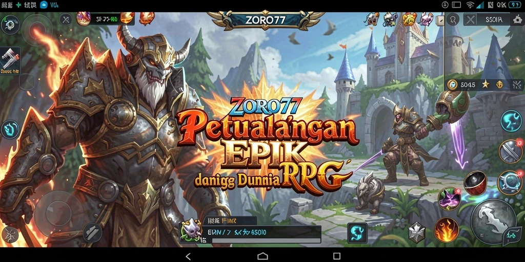Tangkapan layar yang menampilkan aksi seru dalam game RPG ZORO77.